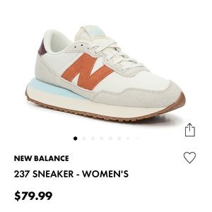 New Balance Women's 237 Sneaker - Cream with Rust Accent